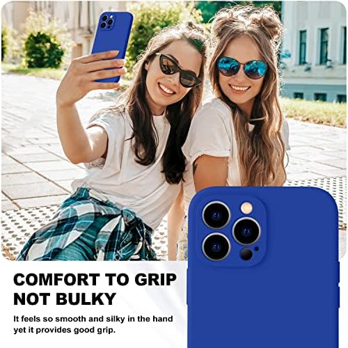 Gueen kompatibilan sa iPhone 14 Pro Max Case, sa [2 pakovanjem 9h zaštitnika zaslona od kaljenog stakla] [fotoaparat sveobuhvatna zaštita], izdržljiva vrhunska silikonska zaštitna zaštitna futrola, Klein Blue