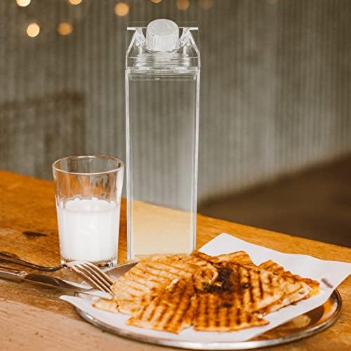 Cabilock staklene boce za vodu Boca za mlijeko JUV JUG: 500ml Prijenosna mliječna kartonska četverna boca za sportove na otvorenom Putovanje Kamping Aktivnosti u kampu Pilete