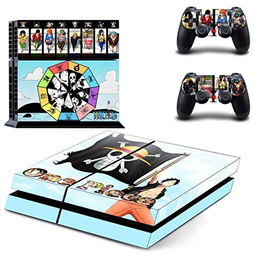 Anime jedan i dva komada Luffy Zoro Sanji Ace PS4 ili PS5 naljepnica za kožu za Sony PlayStation 4-5 konzolu i 2 kontrolere PS4 ili PS5 kože Vinyl-V193