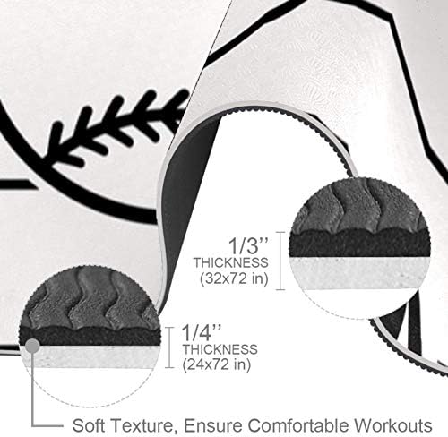 LEVEIS Yoga Mat Bejzbol sportski šešir u prugama debele neklizajuće prostirke za vježbanje za kućne teretane