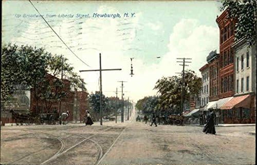 Do Broadwaya iz Liberty Street Newburgh, New York NY originalna antička razglednica