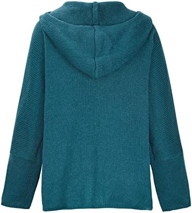 XipCokm džemperi sa kapuljačom za žene s dugim rukavima džemper džemper prevelizirani rebrasti plemen otvorena prednja odjeća s džepovima