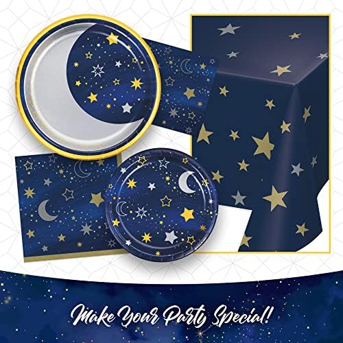 Creative pretvaranje Starry Night Dinnerware Party Bundle-plavo zlato srebrna Večera & desertne ploče, ručak