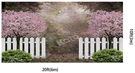 Kate 10x10ft Spring Scenic Garden Photography pozadine Pink Flowers drvo ograda Fantasy pozadine Photo Baby