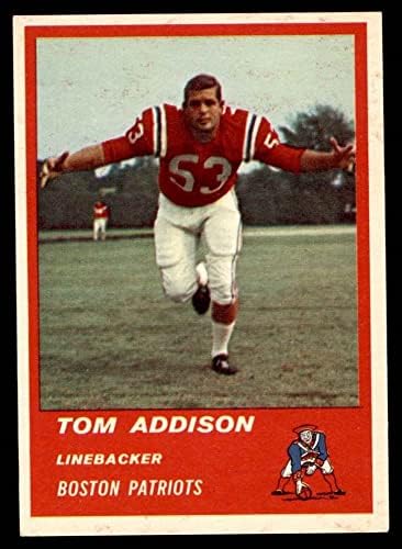 1963. Fleer # 9 Tommy Addison New England Patriots Dean's Cards 5 - Ex Patriots