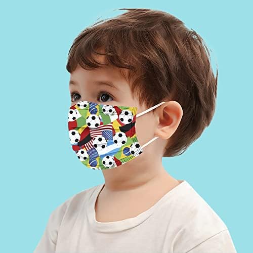 JMETRIE 50pc jednokratna maska za lice za djecu, maska s nogometnim printom za lice prozračna udobna maska za djevojčice
