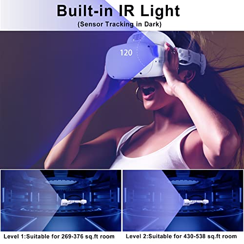 Kaiš za glavu za oculus / Meta Quest 2, 10000m Zamjenjiva baterija, infracrvena svjetlost za praćenje senzora