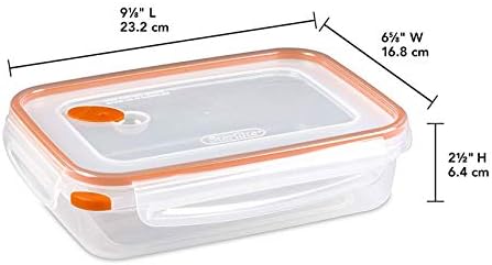 Sterilit 03211106 Ultra-zaptivna posuda za skladištenje hrane bezbedna za mikrotalasnu pećnicu sa ventilacionim otvorom za oslobađanje pare, prozirno/ narandžasto