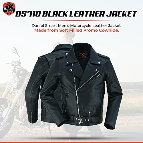 Daniel Smart Men kožna jakna za motocikle Crna ekonomska biciklistička kožna jakna sa džepom za oružje za prikrivanje
