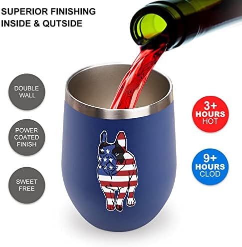 Patriotski buldog američki zastava za zastavu vakuum izolirana čaša od nehrđajućeg čelika kava putni šalica