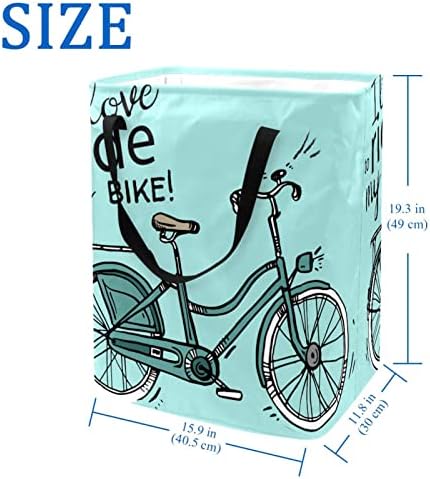 Vintage I Love Ride My Bike Print sklopiva korpa za veš, 60L vodootporne korpe za veš kanta za veš igračke