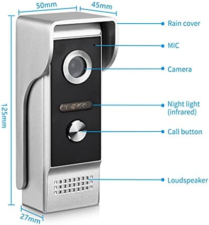 LUKEO 4,3-inčni žičani sistem Video portafona vizuelno zvono na vratima sa 1 monitorom+1 * 700tvl Vanjska kamera za kućni nadzor
