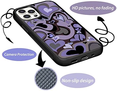 Kompatibilan sa iPhoneom 14 pro max slatki ljubičasti estetski dizajn za estetsko dizajn TAKU SLIM SOFT zaštitni telefon za djevojčice Žene