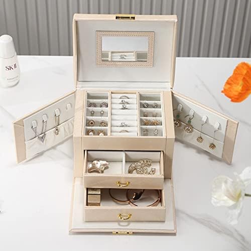 Larxrehy prijenosni ewelry box multifunkcionalni PU nakit futrola za prstenove naušnice Ogrlice Priključci Putni nakit