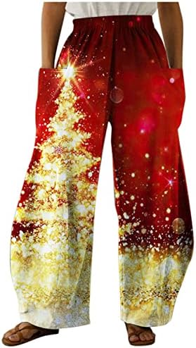 Fedulk Boho harem hlače za žene Saobavljeni hipi Palazzo Capri yoga hlače modne Y2K božićne paštake pantalone