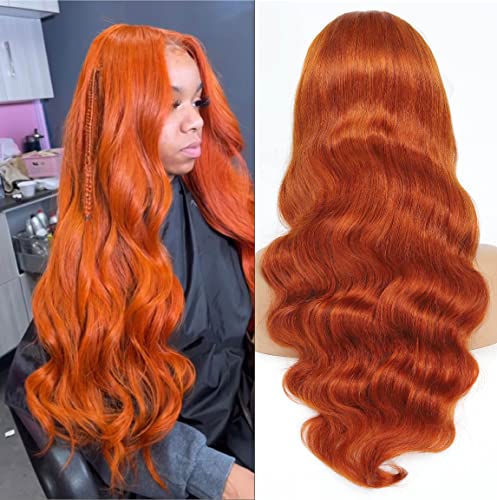 Đumbir narandžasta čipka prednja perika ljudska kosa 180% gustoća đumbir Body Wave perika ljudska kosa narandžaste