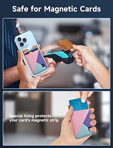 Kimguard Magnetic Vegan kožni novčanik,MagSafe držač kartice kompatibilan sa iPhoneom 13/13 Pro/13 Pro Max/12/12 Pro/12 Pro Max, MAX 6 kartica, nije kompatibilan sa iPhoneom Mini, Fine Line