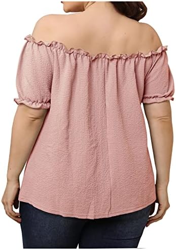 Košulja za blubu za dame Ljeto jesen 2023. Isključeno od ramena kratki rukav vrat pamuk Basic Plus size