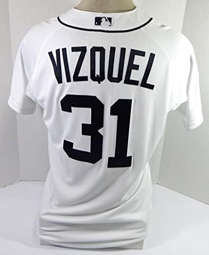 2015 Detroit Tigers Omar Vizquel 31 Igra izdana Bijeli dres 50. S Patch 42 0 - Igra Polovni MLB dresovi