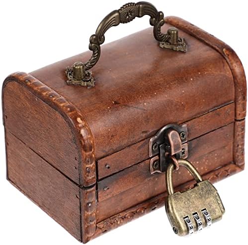 Yardwe kutija drveni čaj sanduk žene lozinku ručno držač Vintage i naušnice stolna Brava, djevojke ključ