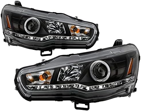 ZMAUTOPARTS Mitsubishi Lancer Evo X Halo DRL LED prednja svjetla za projektore Crna