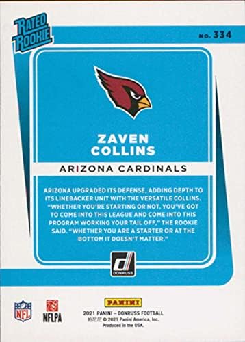 2021 Donruss # 334 Zaven Collins Arizona Cardinals ocijenjeni Rookies NFL Fudbalska karta NM-MT