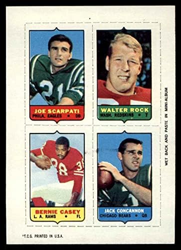 1969 Topps Joe Scarpati / Walter Rock / Bernie Casey / Jack Concannon Nm Bowling Green / Boston College / Maryland / NC ST