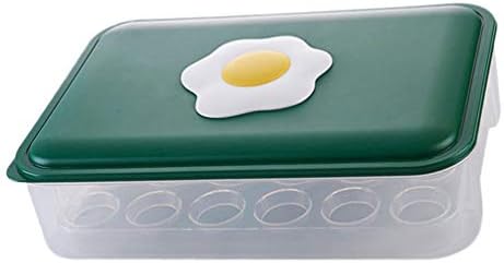 Doitool punjena jaja posuda za jaja posuda za jaja plastična posuda za držač jaja za frižider posuda za jaja Organizator za skladištenje jaja sa poklopcem zeleni frižider Organizator za jaja prozirna posuda za jaja plastična posuda