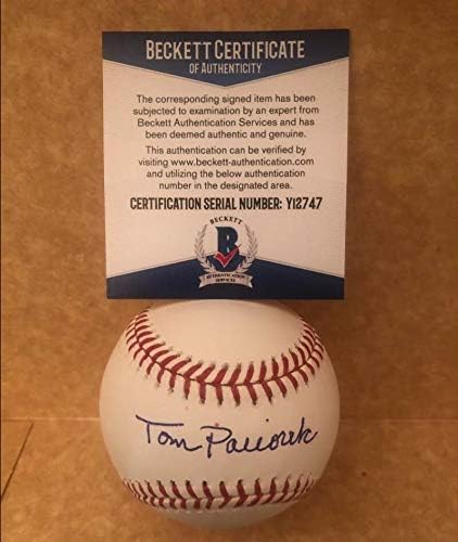 Tom Paciorek Mets / Hrabre potpisali su autogramirani M.L. Bejzbol Beckett Y12747