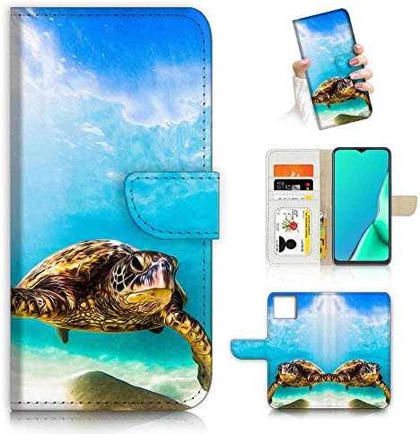 za iPhone 12 Mini, dizajniran poklopac futrole za telefon sa preklopnim novčanikom, A21911 plava morska plivačka kornjača 21911