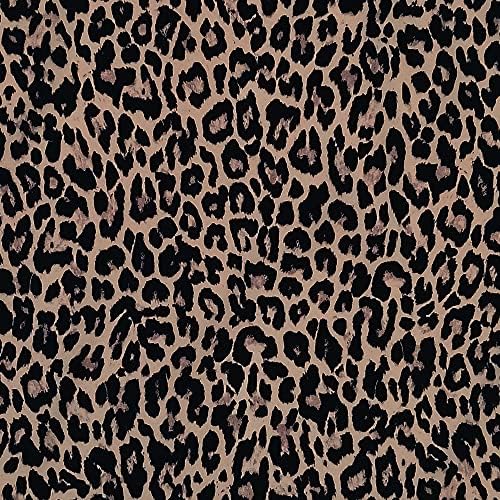 Crvenkasto smeđa Leopard Print pozadinska tkanina za štampanje pored dvorišta, rastezljiva najlonska Spandex pletena tkanina za prošivanje pored dvorišta, štampana cvjetna zanatska tkanina za DIY Zanatsko šivanje