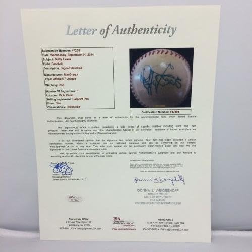 Najfiniji 1940-ov Duffy Lewis singl potpisan je bejzbol za bejzbol JSA Coa Red Sox - autogramirani bejzbol