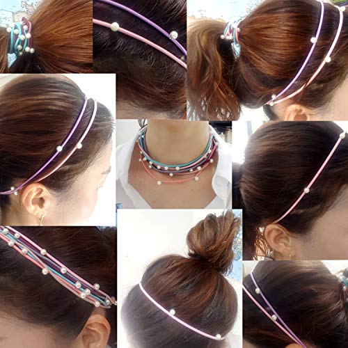 Qikoko 10 komada umjetni biseri rastezljivi elastični trake za glavu za kosu kose hriške kose kravate za