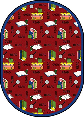 Joy Tepisi Kid Essentials Jezik i pismenost Rezervni prostirka, crvena, 7'8 x 10'9 ovalni