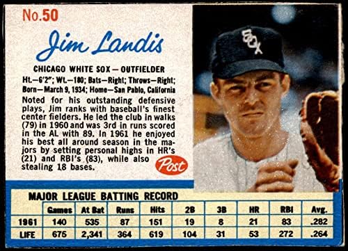 1962 Post Cereal 50 Jim Landis Chicago White Sox VG / Ex White Sox