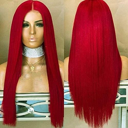 XZGDEN perike za kosu perike perike Evropa i Sjedinjene Države crvena duga ravna kosa hemijska vlakna visoka
