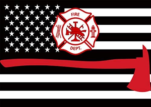 Pozadina vatrogasne službe za fotografiju, 7x5ft meka tkanina, pozadine vatrogasaca američkih zastava, Baner