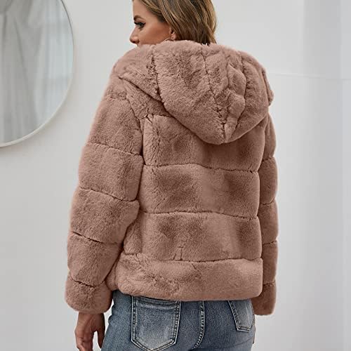 Zimski kaputi za žene obrezane jakne sa kapuljačom toplo fleece kardigan odjeća moda FAUX krzno pune boje