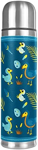 1L kafe termos za putovanja, slatka plava crtana dodo ptica bebe tikvice za vruću i hladnu piću, vakuumske