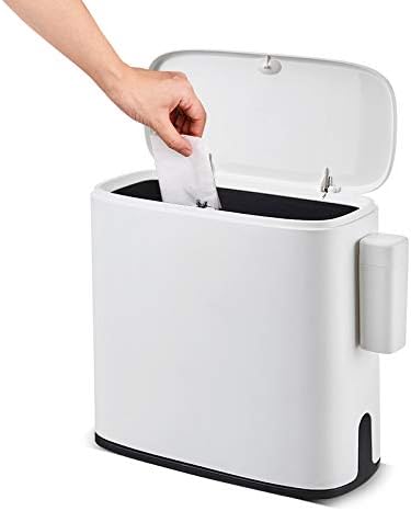 Jednostavna ugaona kanta za smeće u kupatilu kapaciteta 11 litara, sa presom za odlaganje kesa za otvaranje