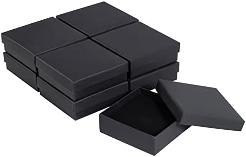 Sdootjewelry crne kutije za nakit rasuti 12 pakovanja, Poklon kutija za nakit sa pjenom, male kutije za