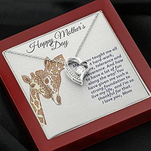 Sretan dan matične dane, poklon majčin dan od kćeri, poklon za ženu, božić, rođendan, zauvijek vole ogrlica