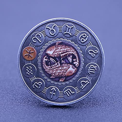 CryptoCurrency Favorite kovanica Komemorativni novčić za dvanaest Constellation Ribe Boja Sunce Lucky Coin