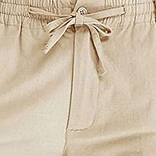 LCZIWO muške ležerne hlače elastične strukske pantalone za vuču sa džepovima udobne opuštene ravne prednje