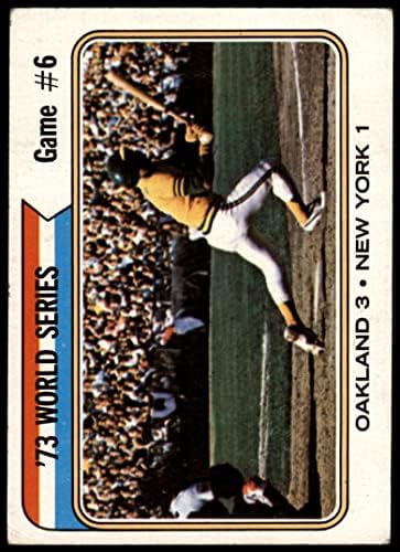 1974 TOPPS 477 1973 Svjetska serija - igra 6 Reggie Jackson Oakland / New York Atletics / Mets VG Atletika