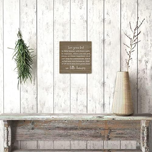Farmhouse Wood paleta Potpise Ljubav najbolje raste u malim kućama baš kao i ovaj nadahnutni vješalica za drva znak ukrasni drveni zidni viseći znak Najnički znak Zidni dekor za kuhinju