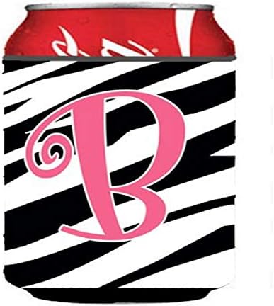 Caroline's CJ1037-BCC slovo B Početna zebra pruga i ružičasta ili bočica Hugger, može li hladnije rukav