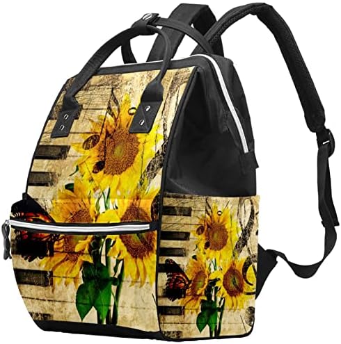 Guerotkr putni ruksak, ruksak za torbu pelena, ruksak pelena, muzička nota Klavir leptir cvijeće