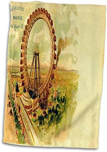 3Droza Florene Francuska - Vintage Paris Ferris Wheel izgrađen za svjetske Expo - ručnici