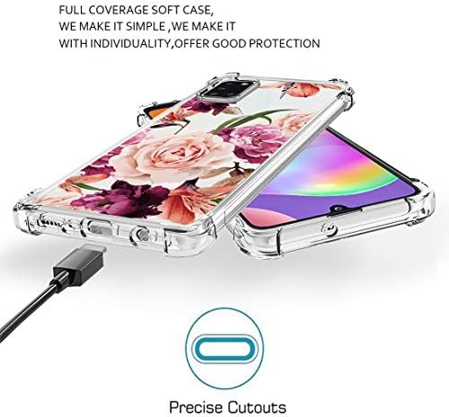 Osopher za Samsung Galaxy A31 Cvijeće Cvjetni cvjetni za djevojke Žene Apsorpcija na udarce Fleksibilna
